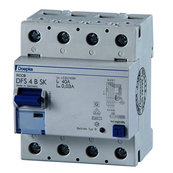 DFS4 Jordfeilbryter 40A - 4P 30mA, type B SK