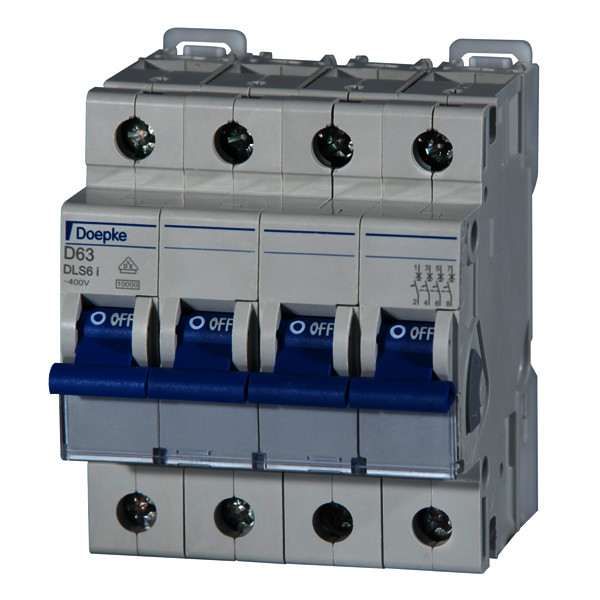DLS6I Elementautomat 25A - D-karakteristikk, 4-pol