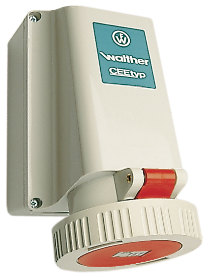 Stikkontakt vegg 463-6 IP67 400V