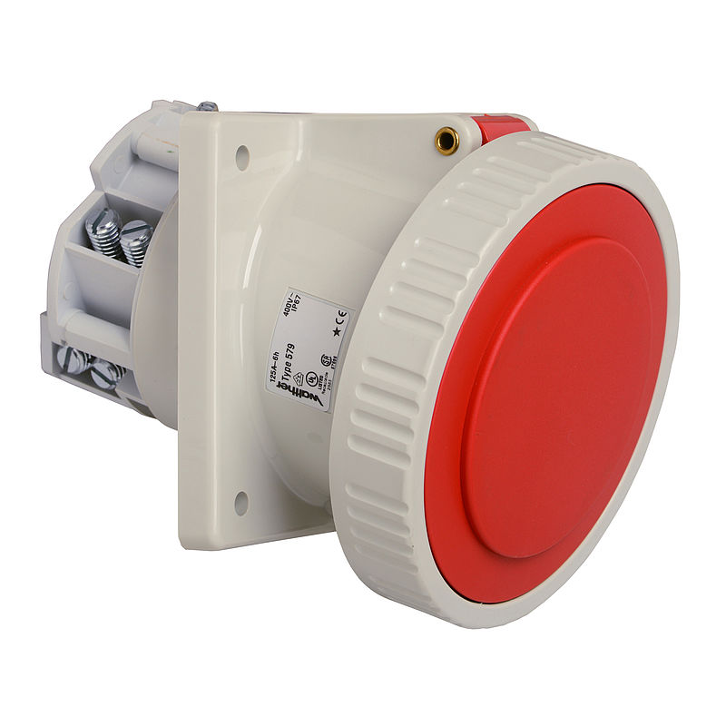 Stikkontakt innfelt skrå 4125-6 IP67 400V