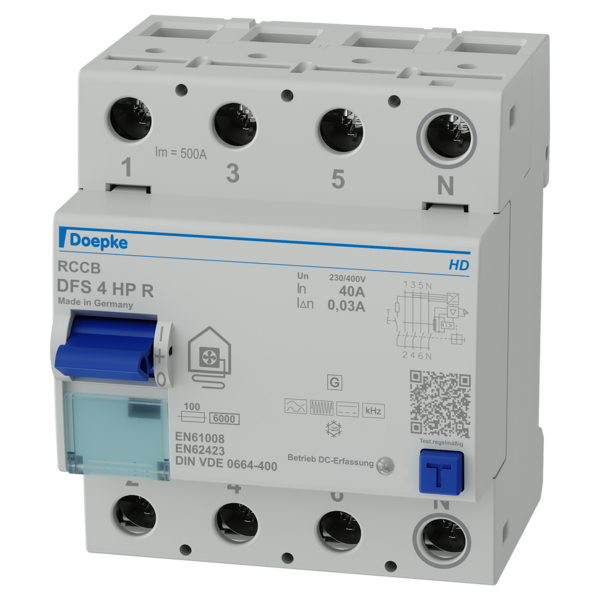 DFS4 Jordfeilbryter 40A 4P 30mA TYPE HP R HD
