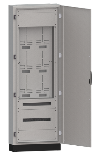 [1724347] Gulvskap Atlantic+ m/6 målerfelt klargjort for effektbryter 48 moduler