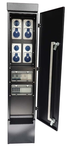 [1584832] HD søyle 4 interlock 216-6 + 4x16A JFA kWh IP44