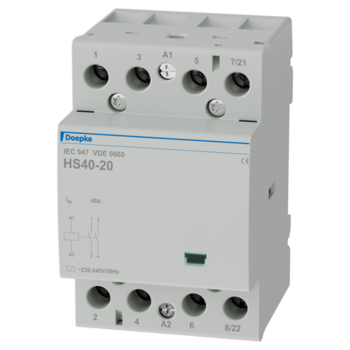 [4101015] HS 40-20 Kontaktor 2NO 230V 3 moduler DIN