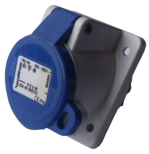 [1500619] Stikkontakt Innfelt m/låsering 216-6 IP44 230V