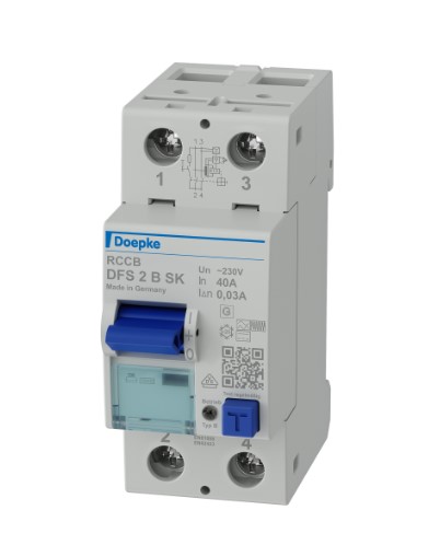 [1606108] DFS2 Jordfeilbryter 40A - 2-pol, 30mA, type B SK 2mod