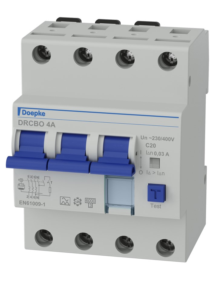 Jordfeilautomat FIC4 20A C 4P 30mA 4M