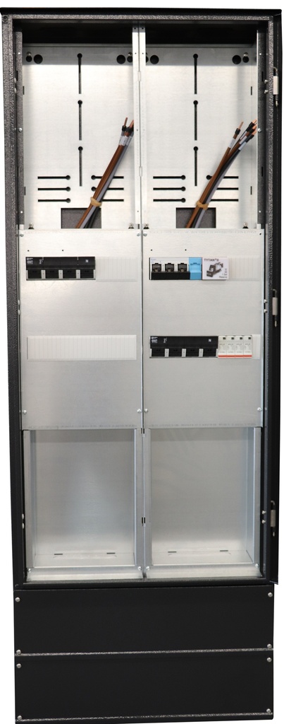 Tilknytningsskap komplett Dobbel 230V IT 63Amp Sort
