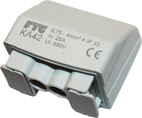 KA42 Koblingsklemme  2x0,75-4mm2 Cu IP33