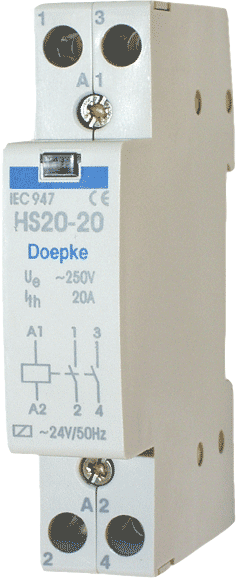 HS20 -02 Kontaktor 2NC 230V 1 modul DIN
