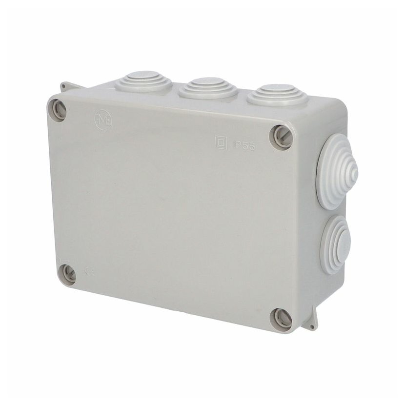 Caja Koblingsboks 3012 IP55 8xØ25, 2xØ32 kon inngang HxWxD 110x153x63mm