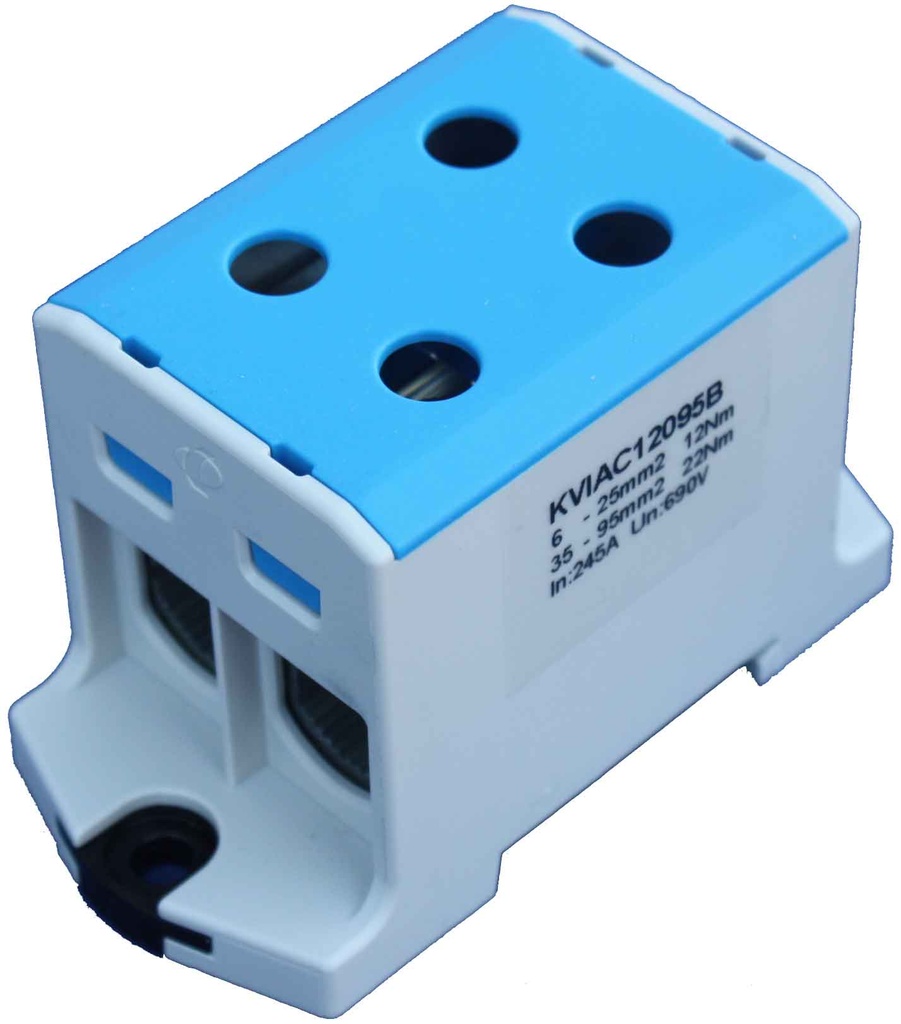 Koblingsklemme 2x95mm² Al/Cu blå