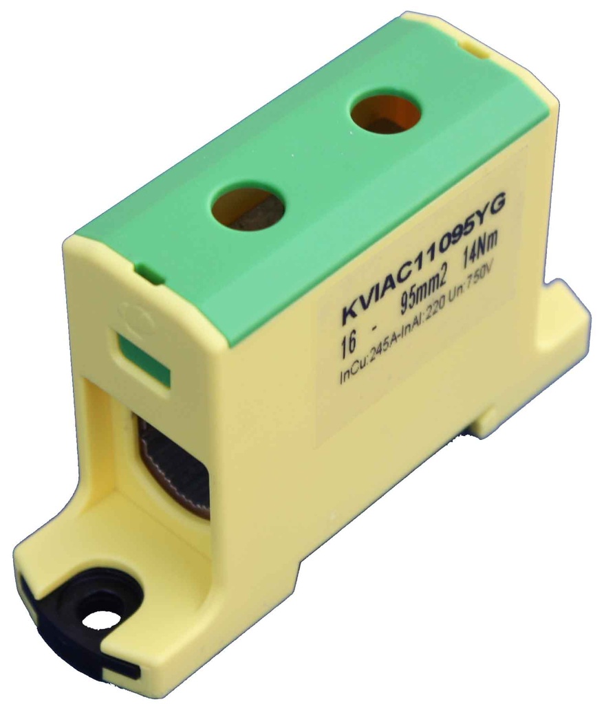 Koblingsklemme 1x95mm² Al/Cu gul/grønn