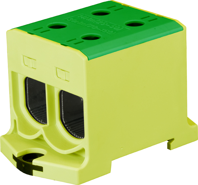 Koblingsklemme 2x150mm² Al/Cu gul/grønn