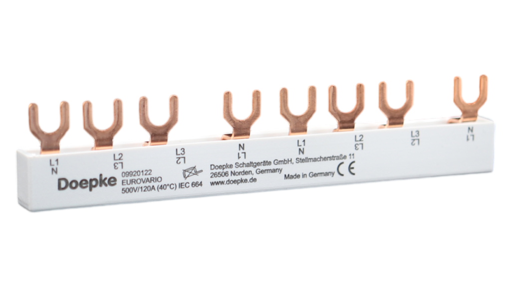 Samleskinne 8mod. 10mm² L1-L2-L3-N 400V(3+N)