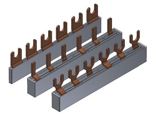 Samleskinne 12modul 3pol (fas) 16mm²