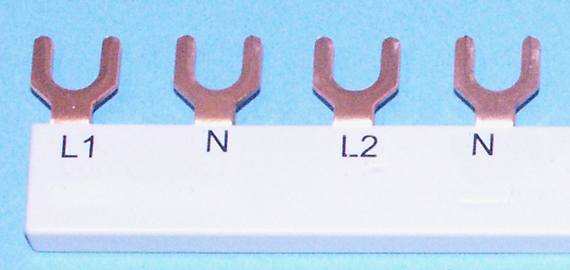Samleskinne 24modul L1-N-L2-N-L3-N 10mm²