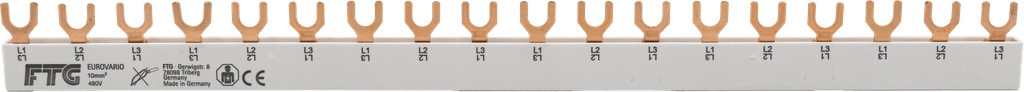 Samleskinne 18modul 3pol (fas) 10mm²