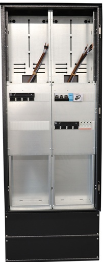 [1724303] Tilknytningsskap komplett Dobbel 230V IT 63Amp Sort