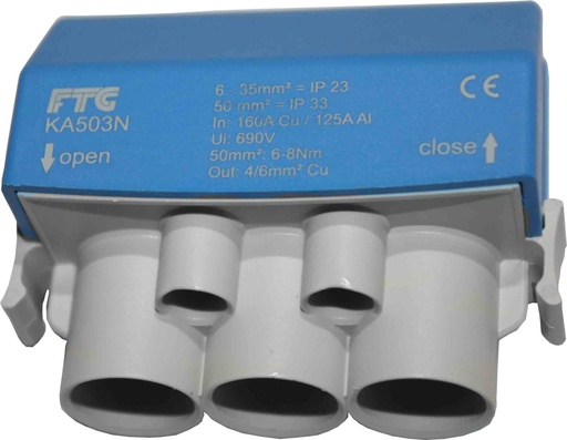 [3680498] KA503 Koblingsklemme Blå 3x50 Al+2x6 Cu