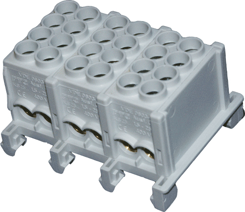 [1204127] Avgreningsklemme 3pol 4x25mm² grå