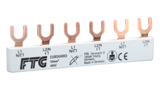 [1604700] Samleskinne 6modul 2pol (fas) 10mm²