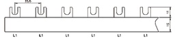 [1604727] Samleskinne 1pol N-lask 3x2 moduler 10mm²