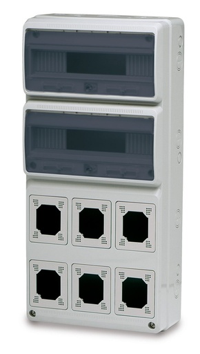 [2500210] Caja uttaksb. 32mod. 6 uttak IP65