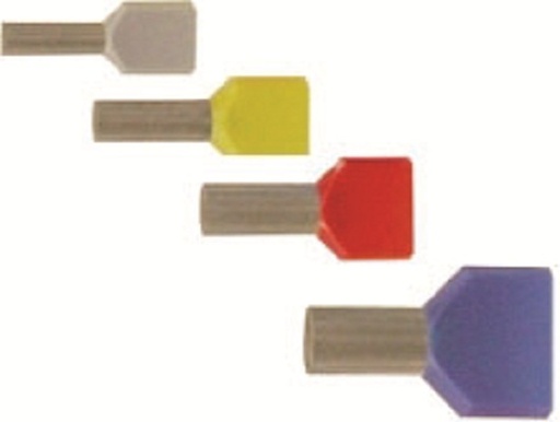 [1803472] Endehylse Isolert 2x1,0mm² 8mm rød